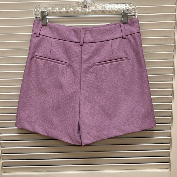 Sincerely Ours Croc Leather, High Waisted, Paper Bag Short in Lilac Croc, Size M - Picture 9 of 17